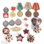 Soviet CCCP medal for courage stamped 3344220 to reverse and medal 'for battle merit', Order of