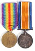 WWI medal pair - war medal and victory medal to 242749 PTE J Walton, Lanc Fusiliers