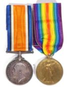 WWI British medal pair - war medal, victory medal to 39820 PTE HY Hasler, East Surrey Regiment