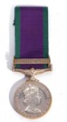 ERII Campaign medal for Northern Ireland named to 24026121 L/Cpl K R Mumby R. Anglian