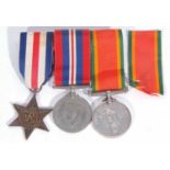 WWII Medal trio comprising France and Germany Star, 39-45 Medal, and African Service Medal, named to