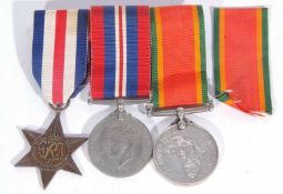 WWII Medal trio comprising France and Germany Star, 39-45 Medal, and African Service Medal, named to