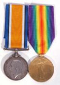 WWI British medal pair - war medal, victory medal to M 18955 HJ Flewellen ERA 4, Royal Navy