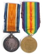 WWI British medal pair - war medal, victory medal to 450057 PTE J Showell RAMC