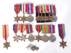 Quantity of WWII british medal groups, 1st: 39-45 star, Africa star, 39-45 medal; 2nd: Burma star,