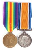 WWI British medal pair - war medal, victory medal to R-25009 SJT AW Brown, KR Rifle Corps