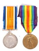 WWI British medal pair - war medal, victory medal to K 309080 W Colbourne, Royal Navy