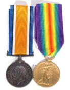 WWI British medal pair - war medal; victory medal to M 23378 C Wicks, Workman 2, Royal Navy