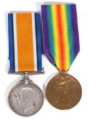 WWI British medal pair - war medal, victory medal to L-16684 PTE HA LACY, Middlesex Regiment