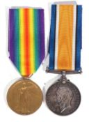 WWI British medal pair - war medal, victory medal to 52862 PTE Pritchard, Worcester Regiment