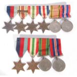 2 x WWII medal groups to include: 1939-45 star, African star with North African 42-43 clasp, Italy