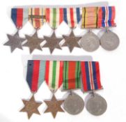 2 x WWII medal groups to include: 1939-45 star, African star with North African 42-43 clasp, Italy
