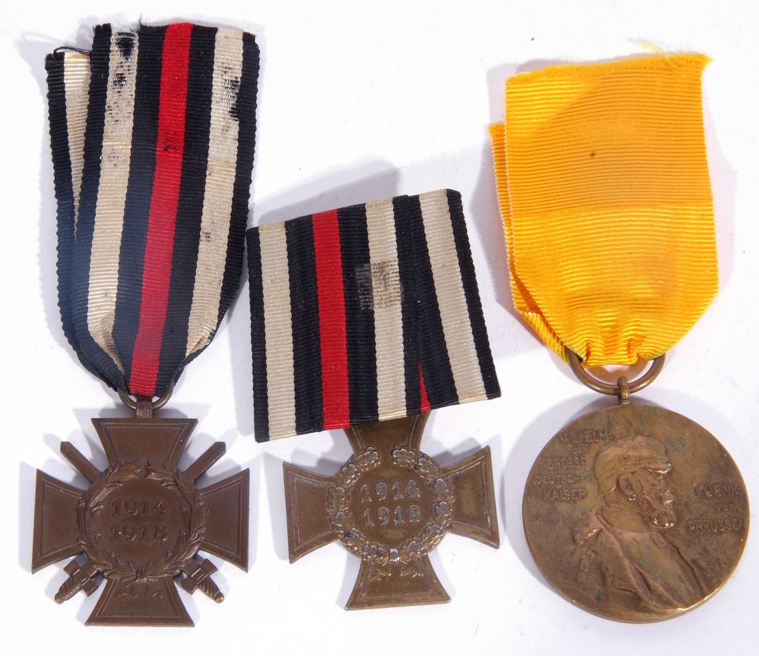 3 x Imperial German WWI medals to include 2 x 1914-18 medals, and Prussian Kaiser Wilhelm 1897