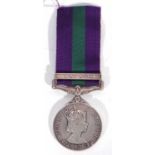 ERII General Service medal with clasp for Malayia, named to 22715382 Pte K Chorlton ACC