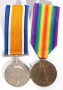 WWI British medal pair - war medal, victory medal to 14935 PTE HB Paxton, South Wales Borders