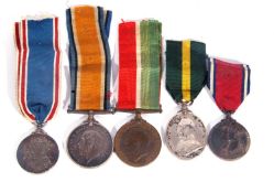 Quantity of medals to include WWI British war medal to 18222 PTE JA Taylor, Suffolk Regiment, George