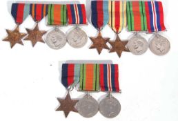 3 x WWII medal groups to include: 1939-45 star, defence medal, 1939-45 medal; 1939-45 star, Burma