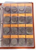 Coin album containing 17 collections of UK and other coins, UK crowns inc 1935, USA silver dollars