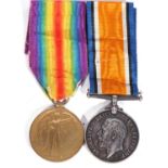 WWI British medal pair - war medal, victory medal to 48054 PTE Richard Cubbon, Lancashire Fusiliers