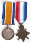 WWI British Medal Pair-1914-15 star, war medal