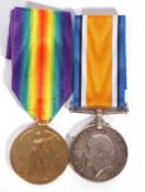 WWI British medal pair, war medal + victory medal, to M2-139293 Pte H.Newman A5C