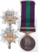 GSM with Arabian Peninsular clasp named 23605252 Pte M Jarvis Northamptons in named box of issue