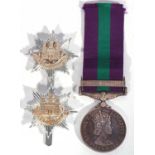 GSM with Arabian Peninsular clasp named 23605252 Pte M Jarvis Northamptons in named box of issue