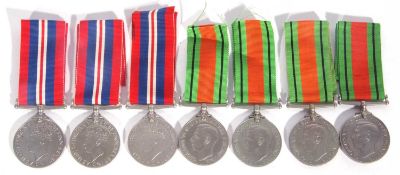 Quantity of British War Medals to include 4 x Defense Medal and 3 x 1939-45 Medal (7)