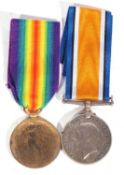 WWI British medal pair - war medal, victory medal to M 17180 JT Dixon, Act ERA4, Royal Navy