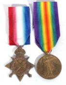 WWI British medal pair of 1914-15 star, victory medal to 132225 BMBR E Frost RGA