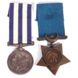 Victorian medal pair to include: Egypt medal 1882-89, no clasp, dated 1882 to 214 PTE W Wakeman