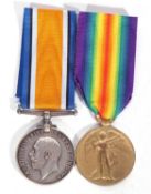 WWI British medal pair comprising War Medal and Victory Medal 215520 H Gardiner Royal Marine