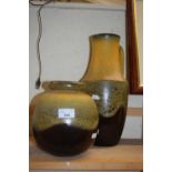 TWO MID CENTURY WEST GERMAN POTTERY VASES