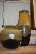 TWO MID CENTURY WEST GERMAN POTTERY VASES