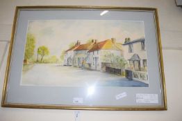 GEORGE MARSHALL, A STUDY OF THE QUEENS HEAD, OLD FYFIELD, WATERCOLOUR, FRAMED AND GLAZED