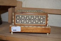 MIDDLE EASTERN INLAID MUSICAL CIGARETTE BOX