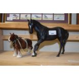 ROYAL DOULTON MODEL BLACK BEAUTY PLUS A FURTHER MODEL HORSE (2)