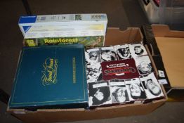 BOX OF VARIOUS JIGSAW PUZZLES, BOARD GAMES, PLAYING CARDS ETC