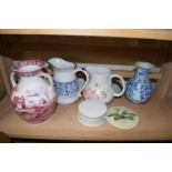 MIXED LOT: VARIOUS ASSORTED JUGS AND VASES TO INCLUDE COPELAND SPODE