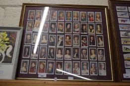 JOHN PLAYER & SONS FRAMED CIGARETTE CARDS, KINGS AND QUEENS OF ENGLAND