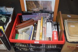 ONE BOX OF BOOKS, WAR INTEREST AND OTHERS PLUS QUANTITY OF PICTURES