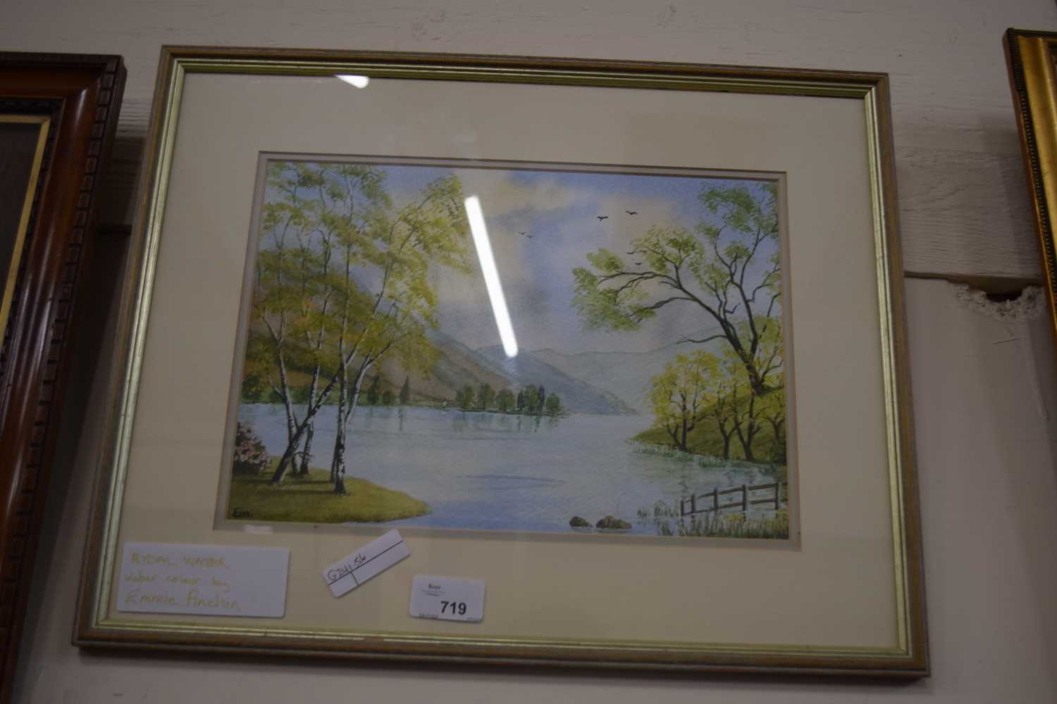 EMMIE PINCHIN, RYDAL WATER, WATERCOLOUR, FRAMED AND GLAZED