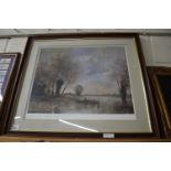 AFTER COROT, COLOURED PRINT, FRAMED AND GLAZED