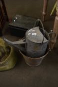 GALVANISED WATERING CAN AND A BUCKET (2)