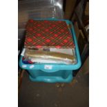 BOX OF VARIOUS TABLE LINEN AND OTHER ITEMS