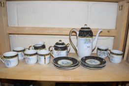 JAPANESE FLORAL DECORATED COFFEE SET