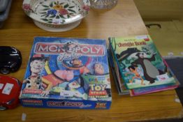 MIXED LOT: WALT DISNEY BOOKS AND MONOPOLY JUNIOR