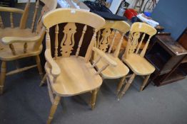 SET OF FOUR MODERN BEECH WOOD KITCHEN CHAIRS