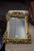 MODERN GILT WOOD EFFECT FRAMED WALL MIRROR