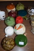 COLLECTION OF SYLVAC VEGETABLE SHAPED PRESERVE POTS AND OTHER ITEMS